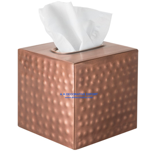 Square <b>Black</b> Kitchen <b>Tissue</b> Box Holder factory sale unique design metal <b>tissue</b> box roll <b>paper</b> rack for home decoration - Product Image 2