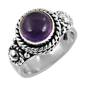 Marvellous Wholesale Latest Trendy Natural Purple Amethyst <b>Ring</b> Round Cut Solid 925 Sterling Silver Minimalist Gifts - Product Image 1