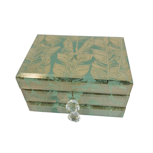 Luxury Velvet Handmade Craft Jewelry Organizer Box Mirrored Jewellery Case with Drawers