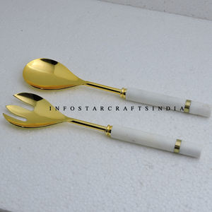 Couverts de cuisine en acier inoxydable et pierre de marbre Gadgets de cuisine Vaisselle de cuisine Serveur de salade Couverts Nouvelles idées de produits 2023 - Product Image 3