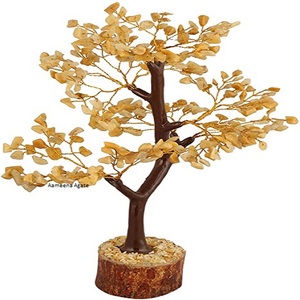 Arbre en pierre précieuse d'aventurine jaune et d'agate, guérison naturelle, amour, décoration d'intérieur, fait main, meilleure qualité - Product Image 1