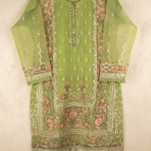 Hecho a mano 2021 Venta caliente Organza bordado estilo indio pakistaní Salwar Kameez para mujeres traje de vestir pesado de seda - Product Image 1