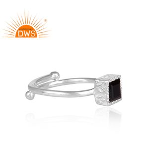Bague de déclaration en argent 925, pierre précieuse naturelle, forme carrée, fait à la main, vente en gros, bijoux - Product Image 3