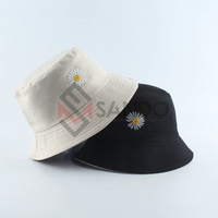 Sombrero de cubo con logotipo bordado personalizado para mujer, gorra de cubo de algodón liso con logotipo personalizado