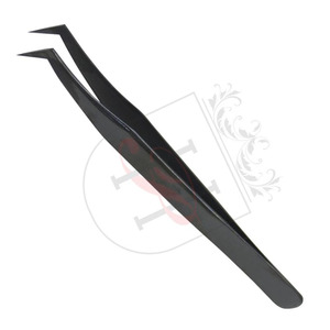 Pincettes professionnelles 75 degrés pour Extension de cils, pinces à épiler, Type L, pour étiquette privée, pincettes pour Volume et Isolation - Product Image 1
