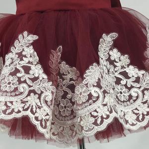 Vestido personalizado para recién nacido, Blanco Borgoña, alta calidad, fiesta de boda, 1 año de cumpleaños, venta al por mayor - Product Image 4