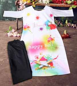 Kurti para el Festival de Holi, Superventas, el Mejor Diseño, Ropa Femenina de Rayón y Algodón, Ropa India Estampada, Kurta/Kurti de India y Pakistán - Product Image 6