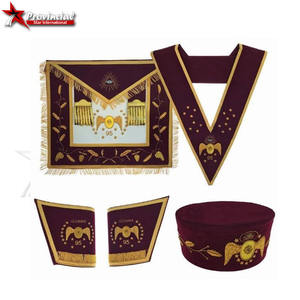 Ensemble de logo personnalisé brodé à la main de couleur personnalisée du Rite écossais international Provincial Star, 95e degré, tablier, col, chapeaux - Product Image 1