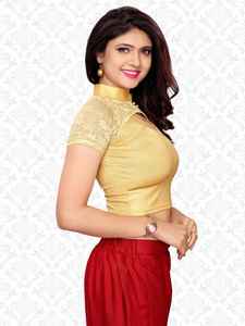 Lourd Designer fête porter nouveauté fantaisie coupe tailles parfaites couleur noire coton soie chemise Style Blouses pour les femmes prêt à Alphanumero - Product Image 6