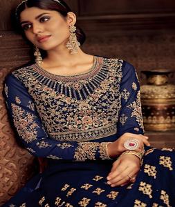 Georgette-Vestido largo de trabajo con bordado, ropa de estilo étnico para boda, Salwar, Kameez, Anarkali - Product Image 2