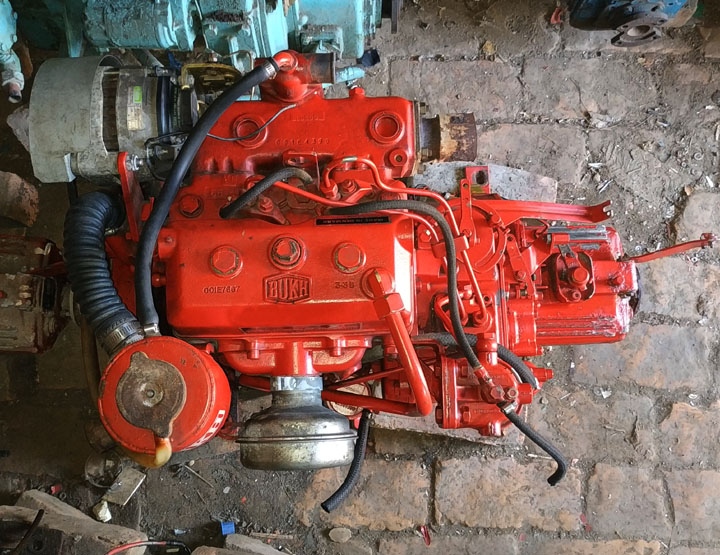 Used 24HP 4 Stroke Electric Self Starting Marine Diesel Inboard Engine ...