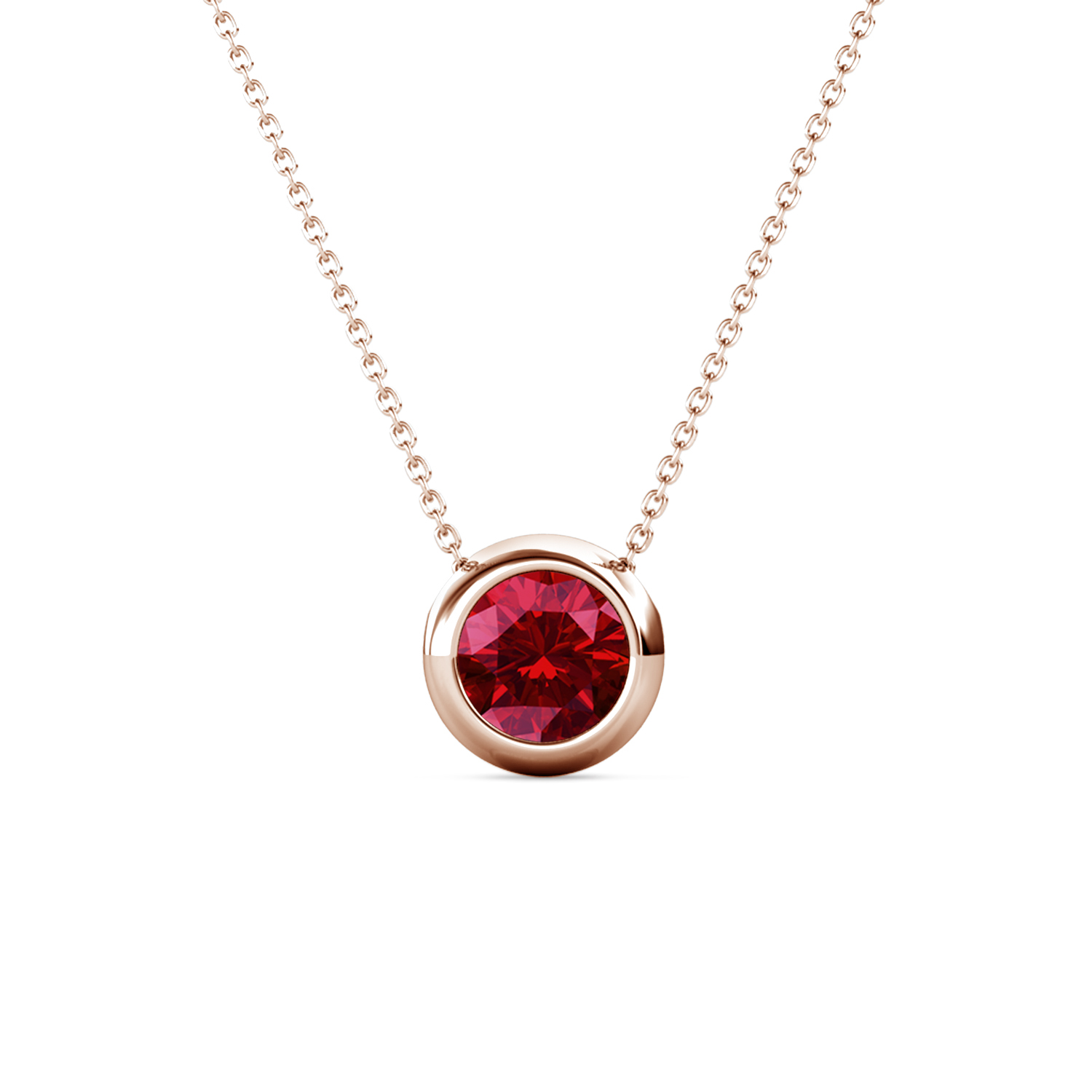 Brass With 18k Rose Gold Plated Minimalist January Necklace