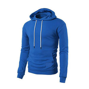 Sweat-shirts à capuche zippés en polyester/coton à carreaux tricotés sur mesure de haute qualité - Product Image 5