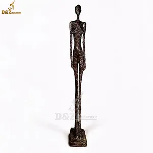 सार शास्त्रीय Giacometti कला प्रजनन खड़े महिला कंकाल प्रतिमा मूर्ति पीतल की मूर्ति