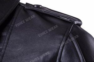 Chaqueta de moda de motorista clásica, piel de oveja, cuero, cuello levantado, Cavalier de invierno, chaqueta de cuero de imitación con correa, diseño - Product Image 4