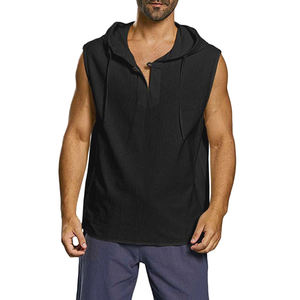 Wholesale Cotton Acrylic Hooded <b>Cardigan</b> for Men Anti-Bulk <b>Black</b> White Waterproof Winter Sweater Zipper OEM Summer Style - Product Image 2