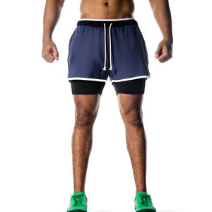 กางเกงขาสั้นรัดกล้ามเนื้อแบบสั้นของผู้ชาย,กางเกงวิ่งฟิตเนสแบบ2 In 1รัดกล้ามเนื้อรัดกล้ามเนื้อสองชั้นสำหรับฤดูร้อน - Product Image 3