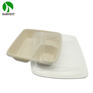 Sinh thái thân thiện bao bì thực phẩm vuông bã mía Takeaway hộp đựng thức ăn bền vững phân hủy sinh học tấm - Product Image 4