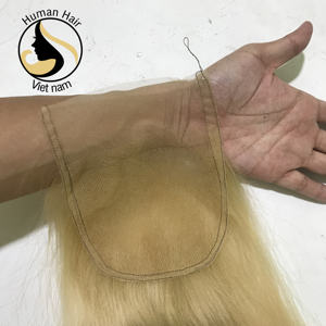 Suisse Fermeture En Dentelle Transparente, HD Dentelle Fermeture Blonde Vierge Cheveux Humains, 613 Blonde Vierge Faisceaux De Cheveux Humains - Product Image 3