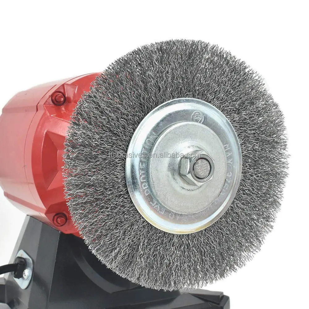 Industrial Wire End Brush Knotted Circular Brush With Shaft For Cleaning And deburring Carbon Steel Crimping Wire Wheel