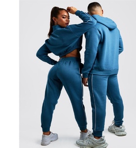 Latest design women's <b>long</b> sleeve elastic hem <b>matching</b> stripped two piece pant set - Product Image 2