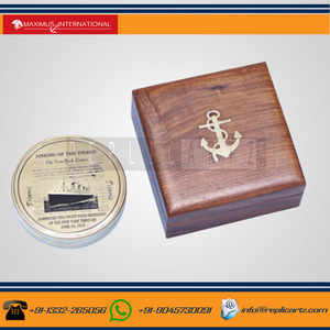 Boussole nautique vintage en laiton de qualité supérieure avec boîte en bois, boussole de poche magnétique directionnelle, cadeau marin - Product Image 5