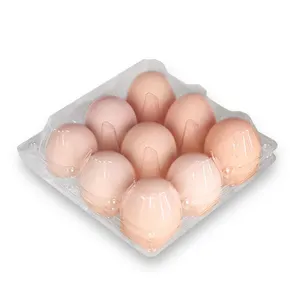 Caja de embalaje de huevos de concha de plástico desechable de 4 agujeros de alta calidad, bandeja, fabricante personalizado, venta directa