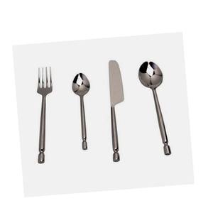 Stainless Steel <b>Plain</b> Round Hand Forged Handle Cutlery Set inexpensive Silver Polished flatware sets cute flatware set - Product Image 1