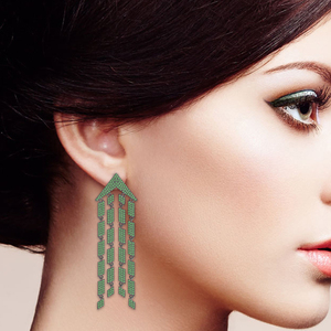 โคมระย้าการออกแบบโครเมี่ยม Diopside พลอยต่างหู925เงินสเตอร์ลิงเครื่องประดับสำหรับผู้หญิง - Product Image 2