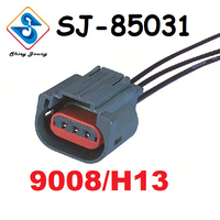 Harnais de connecteur de phare H13 9008, support de lampe, faisceau de câbles femelle 3 broches
