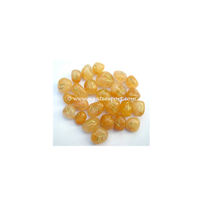 Grande pierre de guérison Chakra reiki ensembles de pierres Rune en Quartz doré | Ensembles de pierres Rune de guérison - Product Image 1