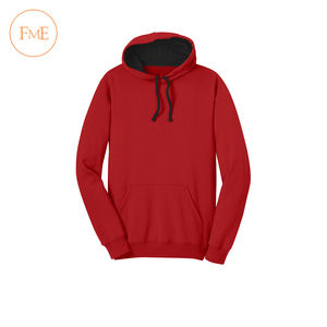 Sweat à capuche d'hiver pour homme en molleton 100 % polyester, impression numérique, cordons contrastants, poche avant - Product Image 5