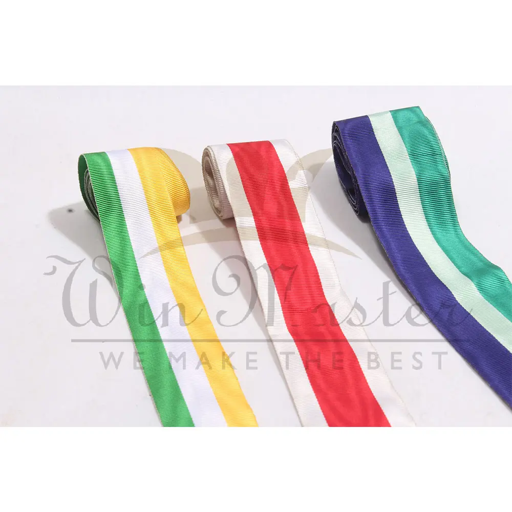 Pita medali kustom satin 100% sisi ganda baru pita grosgrain medali kualitas premium terbaik untuk seragam