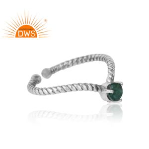 Conjunto de anillos de Esmeralda verde, joyería hecha a mano, anillo de Plata de Ley 925 oxidado, proveedor de anillos antiguos, Colección Vintage - Product Image 3