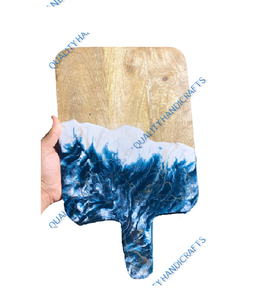 Bloques de cortar de madera envueltos en resina de diseño único Artesanías de calidad para la cocina casera de La India para cortar madera - Product Image 4