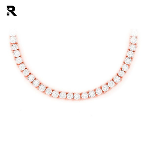 Collier en plaqué or 14K, chaîne à maillons cubains, réglage Miracle, grande taille de diamant, colliers précieux - Product Image 3