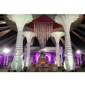 Scène de mariage à palmiers blanc, ornement de luxe, nouvelle mode, pour mariage moderne et de luxe, en plein air