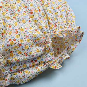 Conjunto de Romper para Bebé 100% Algodón Orgánico con Certificación OEKO-TEX, Diseño Floral con Volantes y Cierre de Botones a Presión para Niñas, OEM ODM - Product Image 5