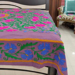 Drap de lit brodé en coton, drap de couleur vive, décoration d'intérieur bohème, vente en gros, - Product Image 4