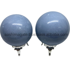 50mm argent métal support décoration de la maison Feng Shui cristal Angelite boule sphères cadeau Jade sphères Reiki roches pierres précieuses artisanat - Product Image 1