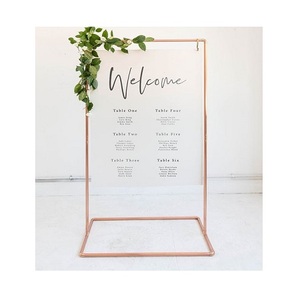 <b>Iron</b> Rose Gold Color Welcome <b>Stand</b> Customized Size And Shape Welcome <b>Stand</b> For Wedding Event Decoration Use - Product Image 4