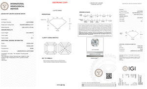 เพชรทรงอัสเชอร์ 4.45 กะรัต ผลิตในห้องปฏิบัติการ ความสะอาดระดับ VS1 สี I คุณภาพการเจียระไนยอดเยี่ยม ความแข็ง 10 โมห์ ได้รับการรับรองจาก IGI สำหรับใช้ในงานเครื่องประดับ - Product Image 2