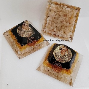 Wholesale Natural Black Tourmaline Citrine &amp; Crystal Orgone <strong>Pyramid</strong> with <strong>Copper</strong> Metal Agate Gemstone Orgonite Pattern for <strong>Sale</strong>