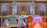 Mandap de mariage rond en cristal avec scène ouverte, dernier modèle, ensemble de scène de mandap de mariage brillant en cristal, magnifique ensemble de scène de mandap de mariage, Royaume-Uni