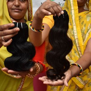 Paquet brut traitement vietnamien aucun couleur naturelle femmes noires machine à tisser double trame vague profonde Extensions de cheveux humains - Product Image 6