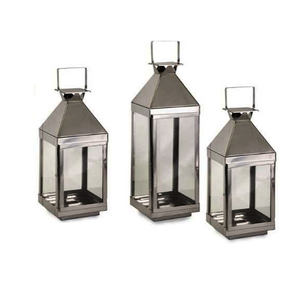 Set of 3 New Design Lantern Metal and Glass Premium Quality <b>Christmas</b> <b>Decoration</b> Silver Color Candle Holder Lantern Hot <b>Sale</b> - Product Image 1