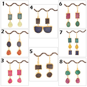 Pendiente de gota de azúcar natural, blanco y Prehnita, chapado en oro/plata, suministro de fábrica, gota colgante, novedad de 2021 - Product Image 2