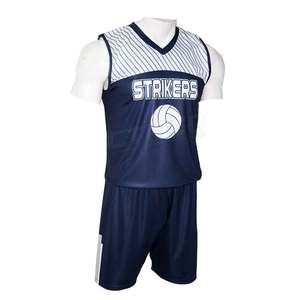 Uniforme de volley-ball imprimé sublimé en polyester OEM 100% chemises et shorts de volley-ball de qualité supérieure - Product Image 2