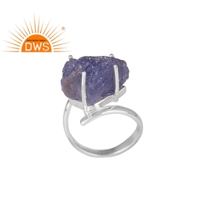 Electroformed Tanzanite Gemstone Prong <b>Set</b> <b>Ring</b> Jewelry Fine <b>Silver</b> Boho Sterling <b>Silver</b> <b>Ring</b> Jewelry Wholesaler - Product Image 1