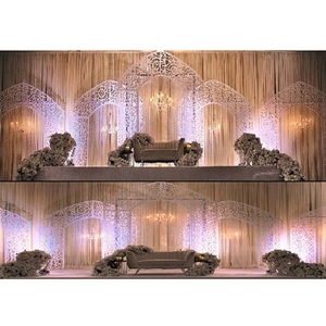English Wedding Stage Arch <b>Frames</b> Norway Romantic White Wedding Stage Fiber Panels New Design Wedding Arch <b>Backdrop</b> uk - Product Image 1